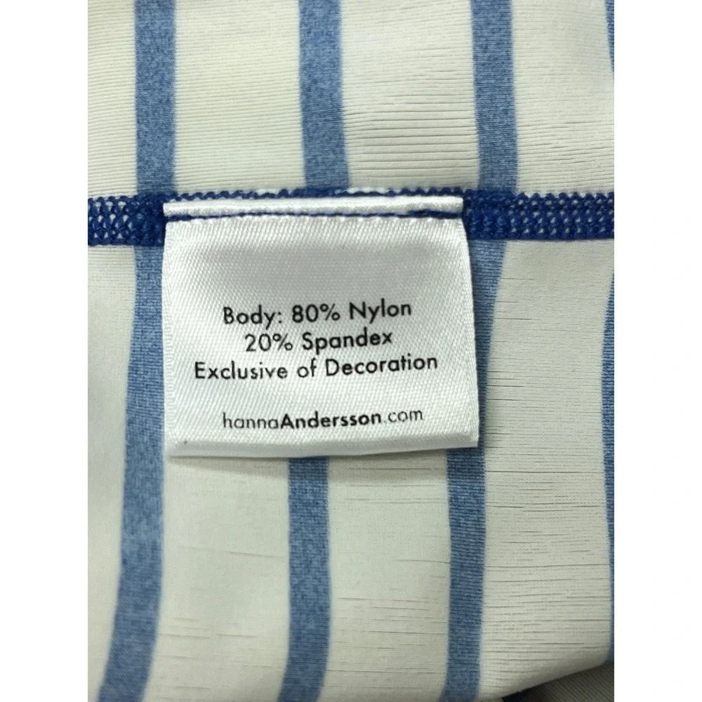 HANNA ANDERSSON Rainbow Stripe Rash Guard‎ Sz 160 XL Long Sleeve Swim Shirt Sun